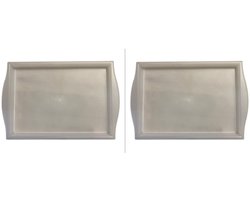 Dienblad wit/transparant - 52x35x3cm - set met 2 stuks