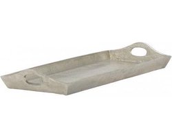 Dienblad zilver/ruw nikkel rechthoek schaal 45cm lang