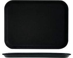 Dienblad - zwart - kunststof - 30x41 cm - antislip - serveerblad - horeca