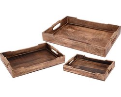 Dienbladen Mango Hout - 3 Delig