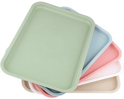 Dienbladen set van kunststof - Multicolor - Serveerschaal voor feest en snacks - 5 stuks