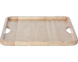 Dienblad/serveerplank hout vierkant L29 x B29 x H2 cm - Dienbladen met opstaande rand van 2 cm