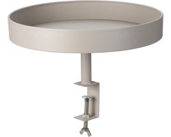 Dienbladtafel met klem - metaal - Ø36 cm - taupe