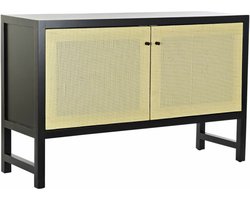Dientafel DKD Home Decor Zwart Spar Natuurlijk Rotan (120 x 38 x 76 cm)