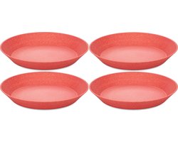 Diep Bord, 24 cm, Set van 4, Organic, Natuur Koraal - Koziol | Connect Plate