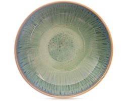 Diep Bord Keramiek Groen 20,5 cm, 900 ml - Soepbord - Diepe Borden - Pastabord
