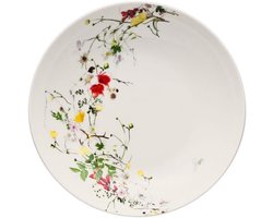 Diep Porseleinen Bord - Soepbord - Eettafel Decoratie - Vaatwasser Magnetronbestendig - 21 cm Diameter - Meerkleurig Wildbloemen