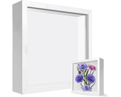 Diepe 3D Fotolijst voor DIY Kunstwerken, 20x20cm Witte Lijst voor Foto's, Collages en Wanddecoratie