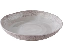 Diepe borden - FOOTMARK Ø 24 cm - Hoogte 4 cm - Melamine - Wit-grijs