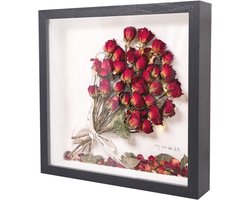 Diepe fotolijst - 3D lijst objectenlijst - Herinneringen bewaren - Houtcomposiet MDF - 20 x 20 cm - Zwart