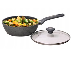 Diepe Granieten Koekenpan met Deksel - 24cm - Geschikt voor Inductie