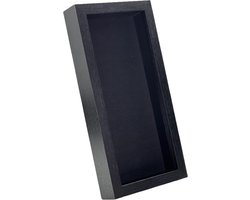 Diepe lijst rechthoek zwart - zwart achtergrond- 33x16x4,5 cm - Frame - Kader - Hangend