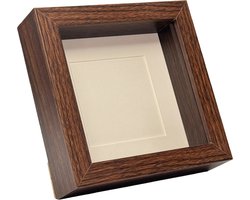 Diepe lijst Walnoot 16x16x4,5 - Frame - Passe Partout - Kader - Hangend / staand