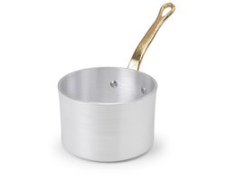 Diepe steelpan - Diameter 10 cm - Aluminium met messing handvat