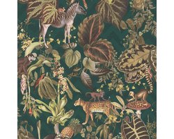 DIEREN EN BLADEREN BEHANG | Jungle & Dieren - groen meerkleurig - A.S. Création MICHALSKY