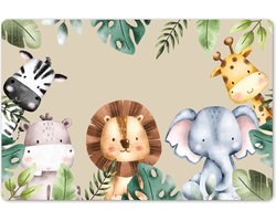 Dieren placemat voor jongens en meisjes 45x30 cm - Grote placemats kunststof - Kinder werkmat bureau - Knutselmat kind - Tekenmat anti slip - Knutsel kleurmat groot - Knutselspullen - Onderlegger voor knutselen en DIY - Hobby mat kinderen