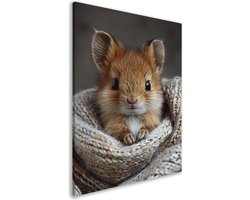 Dieren schilderijen - Fotografie wanddecoratie - Schilderijen canvas Wollen deken - Klassiek schilderijen - Canvas schilderijen woonkamer - Muurdecoratie canvas 50x70 cm
