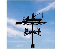 Dieren vorm windwijzer met dakmontage windrichting creatief huisdecor ornament cadeau voor buiten boerderij tuin tuinhuisje, Visserspatroon