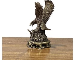 Dierenbeeldjes modern decor - Koperen ornamenten - Huis versieren - Massief bronzen adelaar - 58 x 34 cm - Antiek koper
