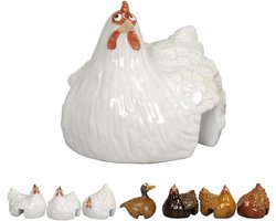 Dierenfiguren Kruk - Randkruk Keramiek - Tuin Decoratie - Handgemaakt Kunstambacht - Hoogte 12 cm - Multicolor