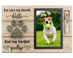 Dierenherinneringsfoto lijst met glazen fles voor as - Een betekenisvol cadeau voor dierenliefhebbers