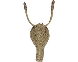 Dierenkop wanddecoratie - ezel - zeegras
