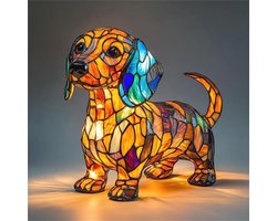 Dierenlamp Tafellamp voor Slaapkamer en Woonkamer - Stained Glass LED Nachtlampje