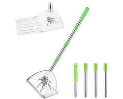 Diervriendelijke spinnenvanger met lange steel - 82cm - Spider catcher - 4-delige Verstelbare Steel - Contactloos vanginstrument voor grote insecten - Insectenvanger - Spinnen verjager - insect catcher - ongedierte verjager - voor Plafonds