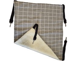 DIEZA HANGMAT L 58X47CM GRIJS MET WITTE STREPEN