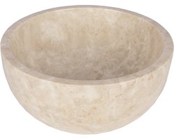 Differnz Boomer Waskom - 21x12cm - rond - Marmer - Beige