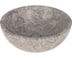 Differnz Boomer Waskom - 21x12cm - rond - Marmer - Grijs