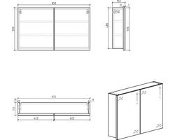 Differnz Brida spiegelkast 50x85x15cm 2 deuren wit