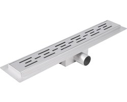Differnz douchegoot geborsteld RVS met flens 70x70x500mm - mat chroom (33.111.25)