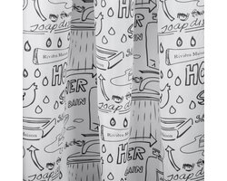 Differnz Douchegordijn Bath – 180 x 200 cm – Verzwaard – 100% Polyester – Wit/Zwart