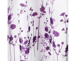 Differnz Douchegordijn Folia – 180 x 200 cm – Verzwaard – 100% Polyester – Wit/Violet