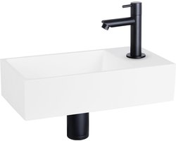 Differnz fonteinset - 36x18.5x9cm - Rechthoek - 1 kraangat - Wit