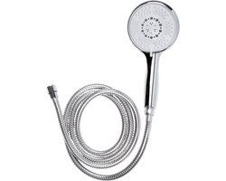 Differnz Handdouche – Douche set 5 standen – Handdouche met Slang (1,5 meter) – Chroom – Ø10 cm