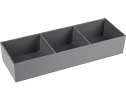 Differnz Lade Organizer voor Schuiflade – Opbergbakjes – Kunststof Sorteerbakjes - 32 x 11 x 6 cm – Grijs