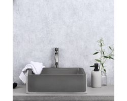 DIFFERNZ MARBA WASTAFEL VIERKANT 40X40X12 BETON DONKER GRIJS