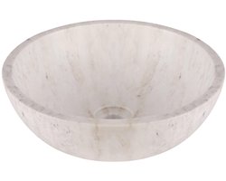 Differnz Marmor waskom - 40x40x15cm - rond - marmer - glans wit