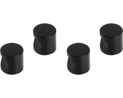 Differnz Meubelknop Cilinder - Diameter van 25 mm - Kleur Mat Zwart - Met Greepvlak - Geschikt voor Kasten, Lades en Meubels - Verpakking van 2 Stuks - Gewicht van 33 Gram per Stuk
