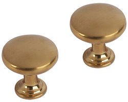 Differnz Meubelknop Rond Bol - Diameter 30 mm - Kleur Goud - Bolvormige Meubelknop voor Kasten, Lades en Kastdeuren - Eenvoudig te Monteren - Set van 2 Stuks - Goudkleurige Afwerking