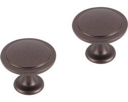 Differnz Meubelknop - Rond en Vlak Model - Lengte 40 mm - Kleur Brons - Geschikt voor Kasten, Lades en Andere Meubels - Set van 2 Stuks Geleverd - 2 Jaar Fabrieksgarantie