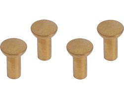 Differnz Meubelknop - Ronde Knop met Buisvormige Basis - Diameter 20 mm - Kleur Goud - Geschikt voor Kasten, Lades, Kastdeuren en Meubels - Praktische Set van 4 Stuks voor Montage