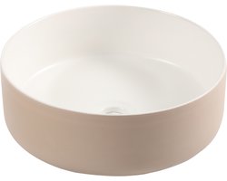 Differnz MIRA Waskom - 36x12cm - keramiek- beige/wit