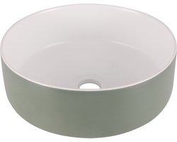Differnz MIRA Waskom - 36x12cm - keramiek- groen/wit