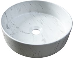 Differnz Mira waskom - 36x36x12cm - keramiek - marmer
