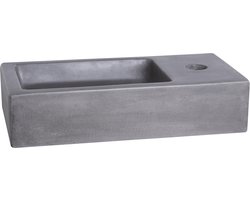 Differnz Ravo Fontein - Wasbak Beton - Donkergrijs - 38.5 x 18.5 x 9 cm