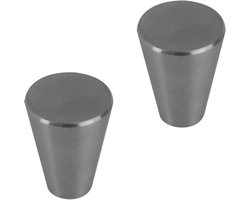 Differnz Rotterdam Meubelknop - Diameter 20 mm - Conisch Formaat - Kleur Gun Metal - Geschikt voor Kasten, Lades en Meubels - Stevig IJzerwaren Beslag - Per 2 Stuks Geleverd in de Verpakking