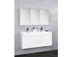 Differnz Somero badkamermeubelset Met spiegelkast FSC 120 cm hoogglans wit